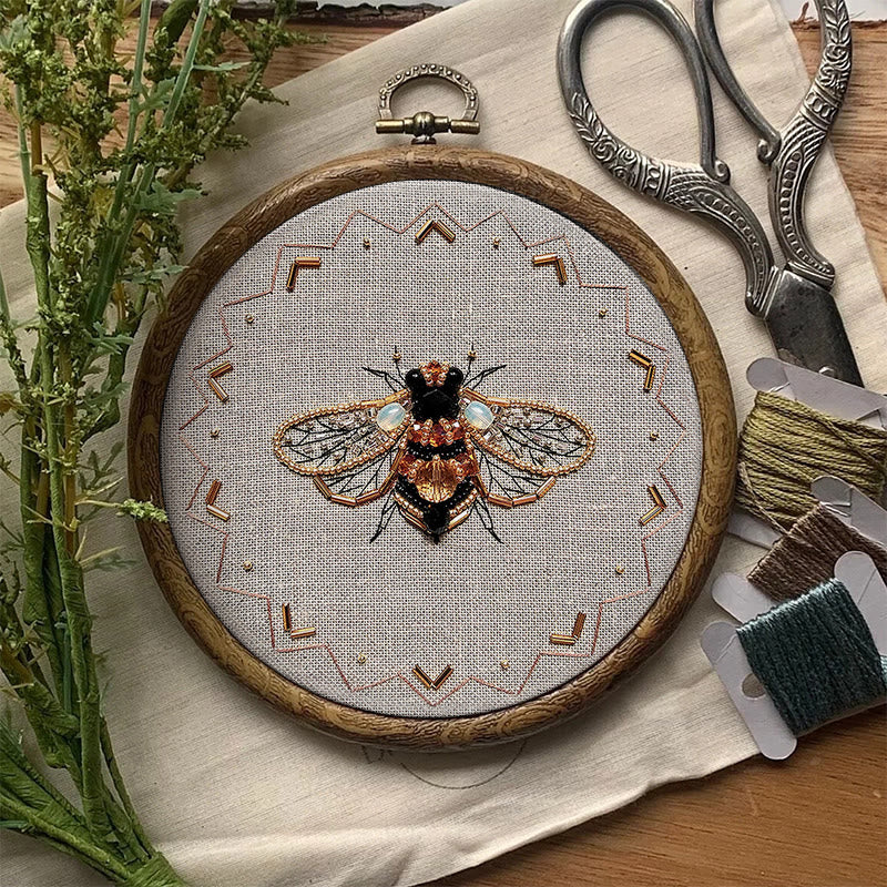 Rubbyoo Bead Embroidery Kit - Golden Bee | Easy Handmade Needlepoint | Diy Decorative Ornament - image 2