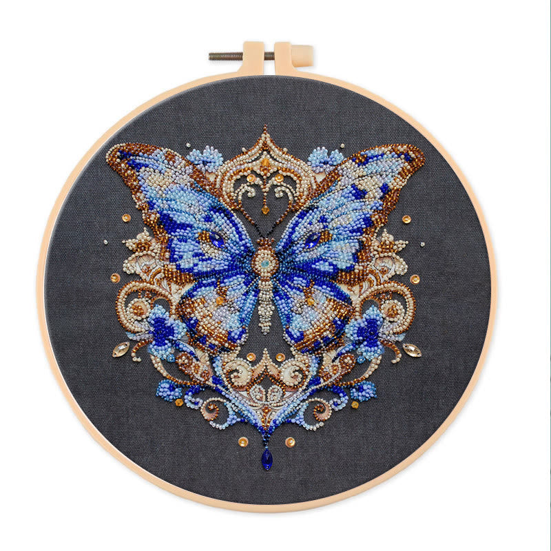 Rubbyoo Bead Embroidery Kit - Stunning Butterfly | Precious Handmade Art | Perfect Gift For Her - 15cm*15cm - image 0