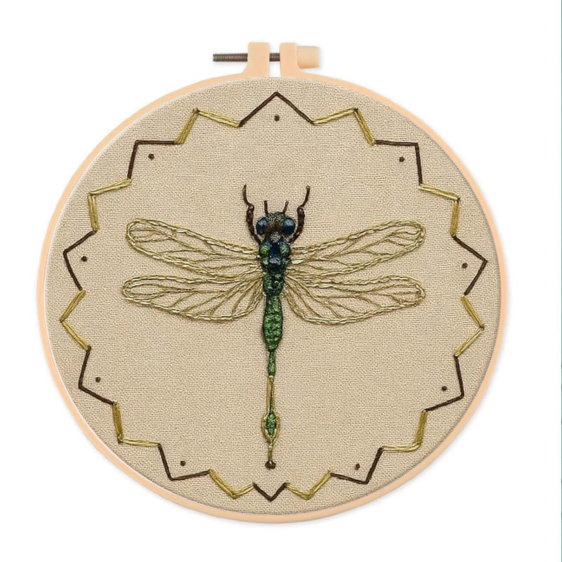 Rubbyoo Bead Embroidery Kit - Beautiful Dragonfly | Diy Needle Art | Handmade Decorative Craft  - 15cm*15cm - image 0