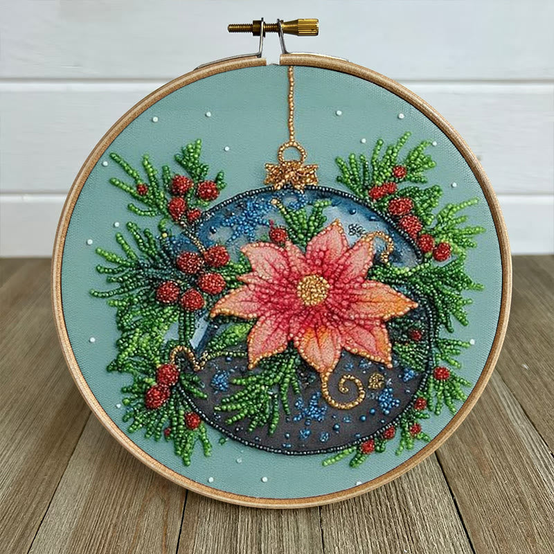 Rubbyoo Bead Embroidery Kit - Sparkling Floral Ball | Diy Christmas Ornament | Colourful Needle Artcraft - image 6