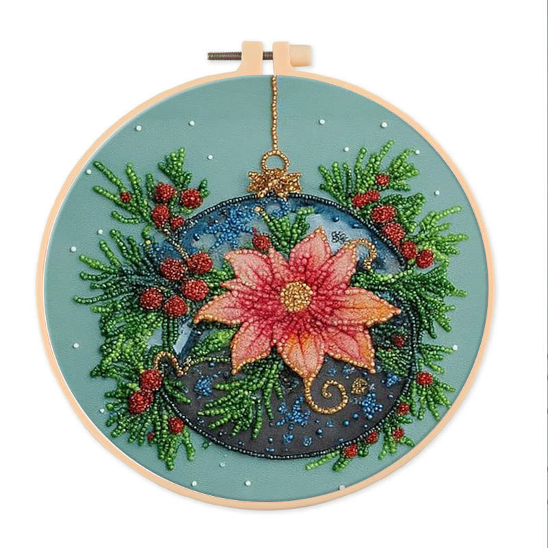 Rubbyoo Bead Embroidery Kit - Sparkling Floral Ball | Diy Christmas Ornament | Colourful Needle Artcraft - 15cm*15cm - image 0