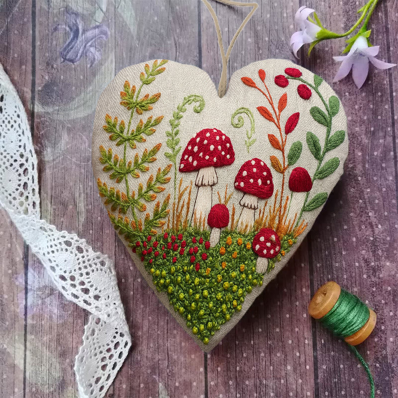 Rubbyoo Heart Embroidery Kit - Mushroom Forest | Beautiful Landscape Collection | Easy Artwork For Beginner  - image 2
