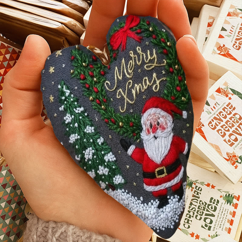 Rubbyoo Heart Embroidery Kit - Merry Christmas | Diy Holiday Collection | Nice Gifts For Friends - image 5