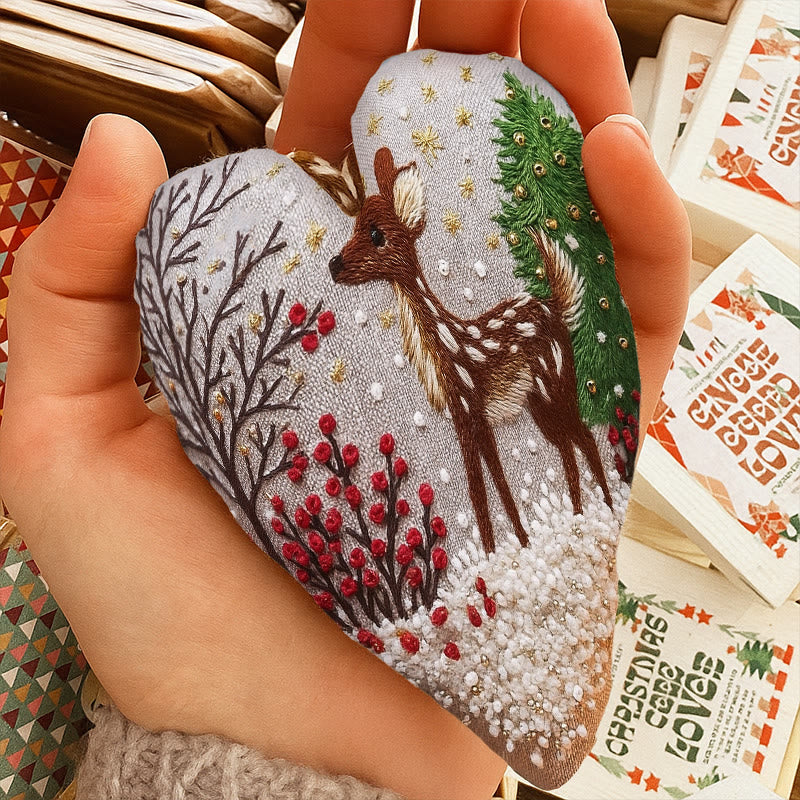 Rubbyoo Heart Embroidery Kit - Christmas Elk | Adorable Christmas Craft | Diy Hanging Ornament  - image 8