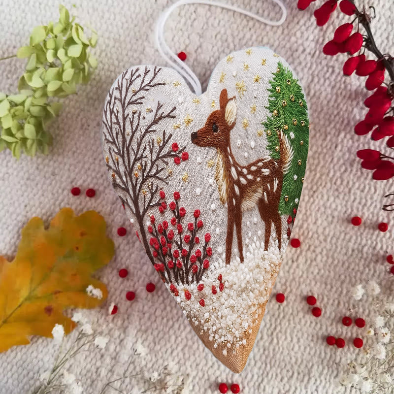 Rubbyoo Heart Embroidery Kit - Christmas Elk | Adorable Christmas Craft | Diy Hanging Ornament  - image 6
