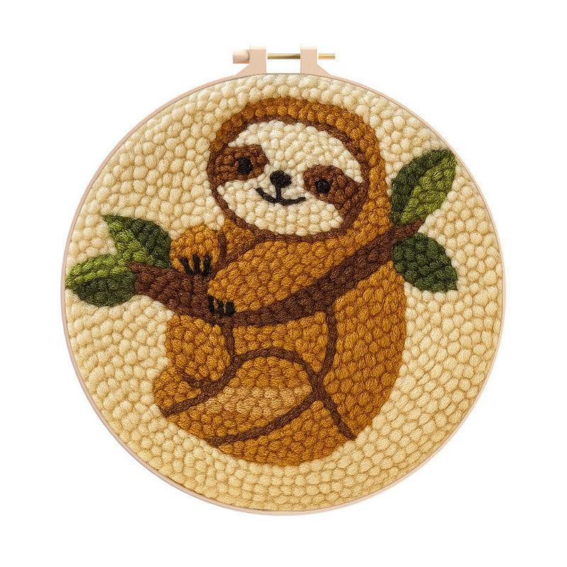 Climbing Sloth Punch Needle Kit - Adorable Animal Craft | Diy Desk Dec ...