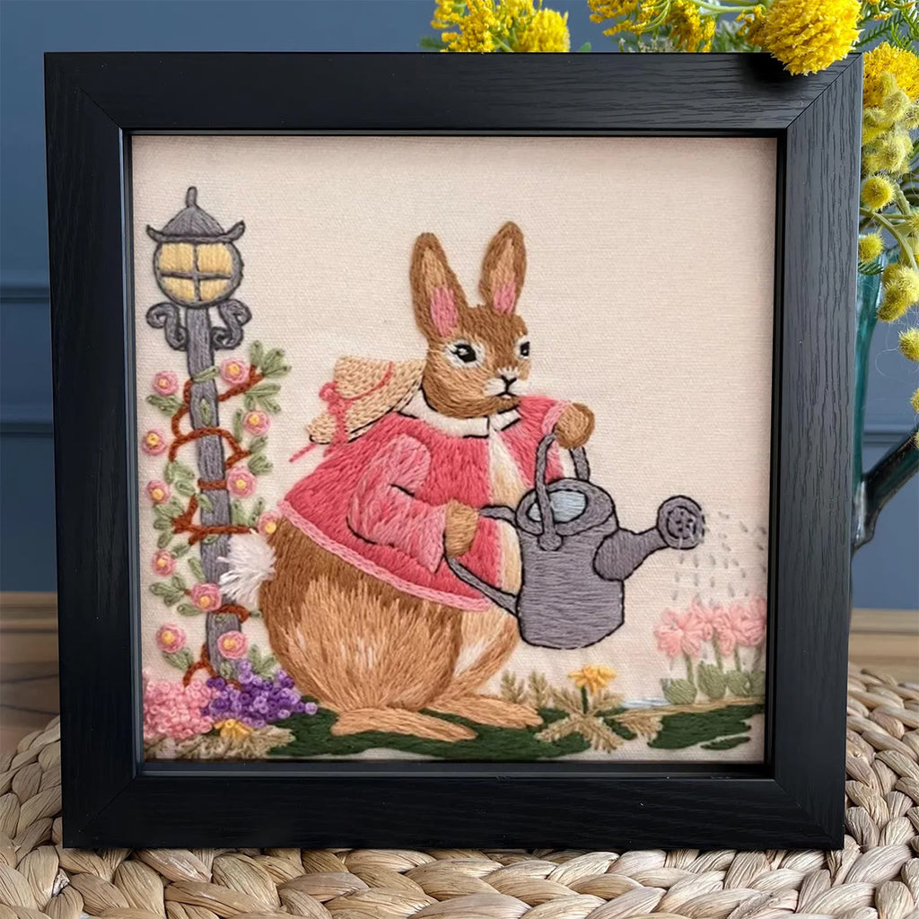 Rubbyoo Embroidery Kit - Watering Bunny | Adorable Animal Craft | Perfect Wall Ornament - image 8