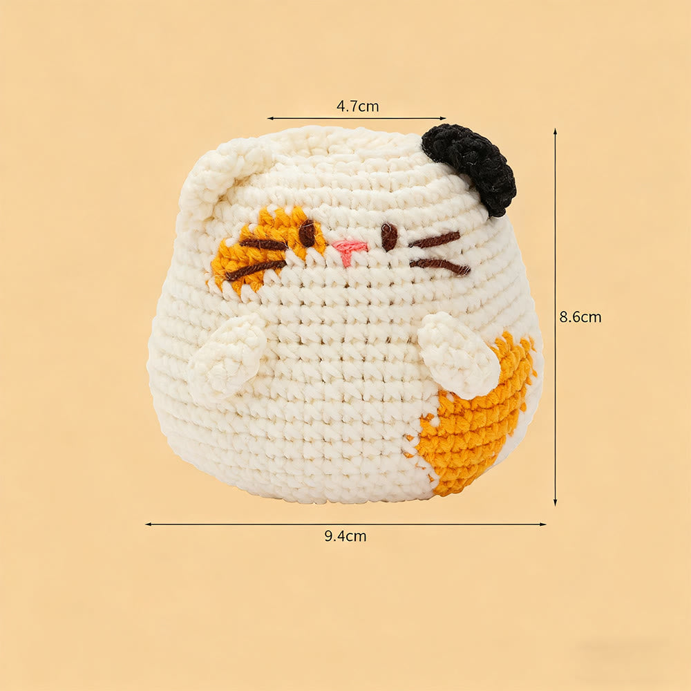 Diy Handmade Cats Pen Holder Crochet Kit -  Creative Pots Handicraft | Unique Decorative Gift Idea  - Calico cat - image 3
