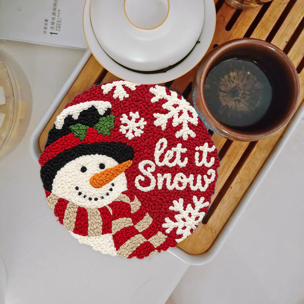 Happy  Snowman Punch Needle Kit - Diy Christmas Collection | Christmas Tree Hanging Art  - 5 inch Coaster Kit - image 10