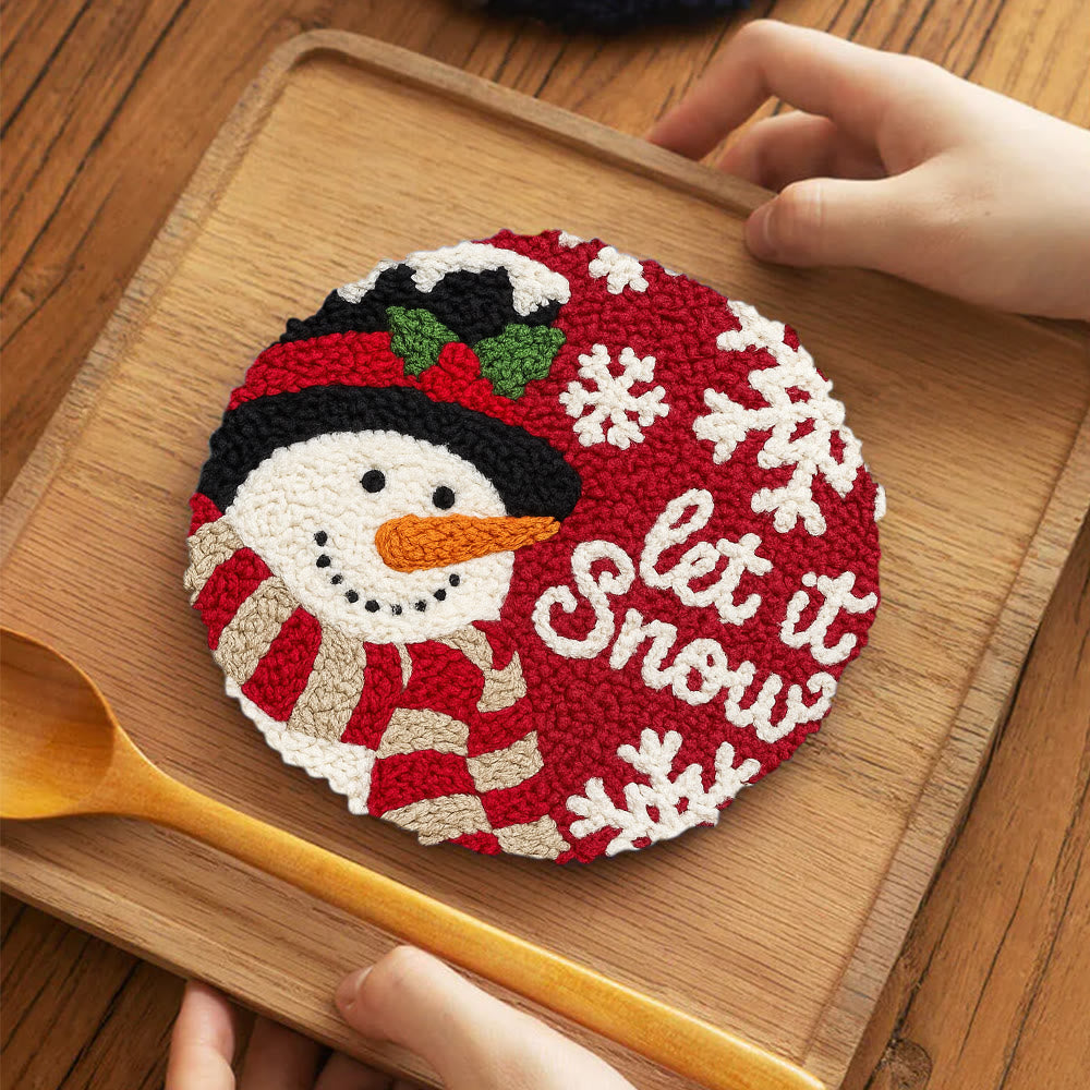 Happy  Snowman Punch Needle Kit - Diy Christmas Collection | Christmas Tree Hanging Art  - image 11