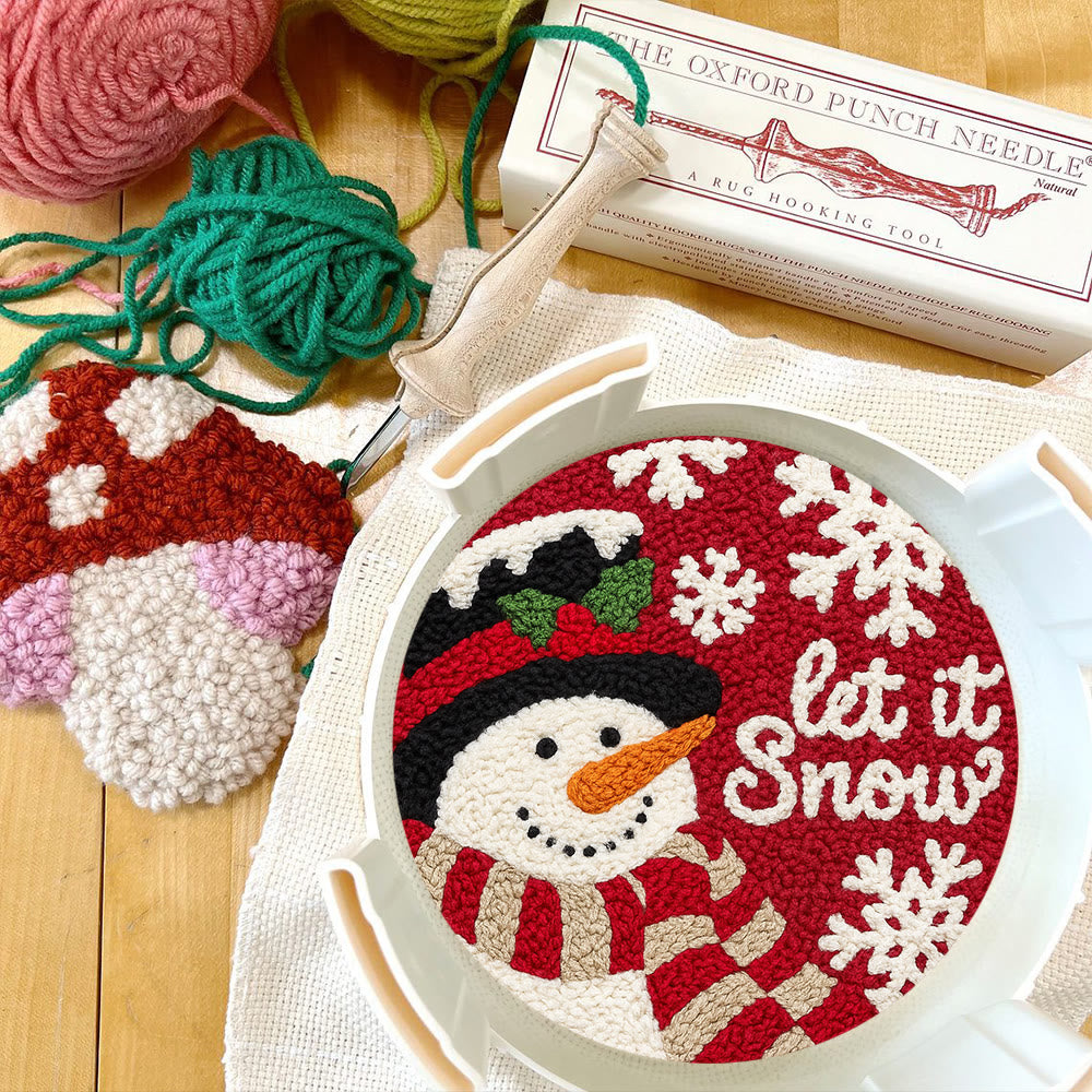 Happy  Snowman Punch Needle Kit - Diy Christmas Collection | Christmas Tree Hanging Art  - image 7