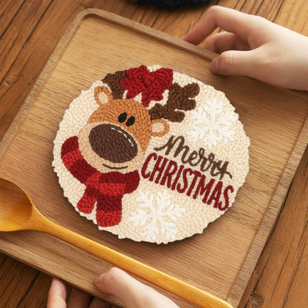 Adorable Reindeer Punch Needle Kit - Handmade Christmas Gift | Beginner Yarn Craft  - image 10