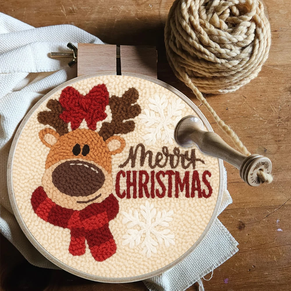 Adorable Reindeer Punch Needle Kit - Handmade Christmas Gift | Beginner Yarn Craft  - image 8