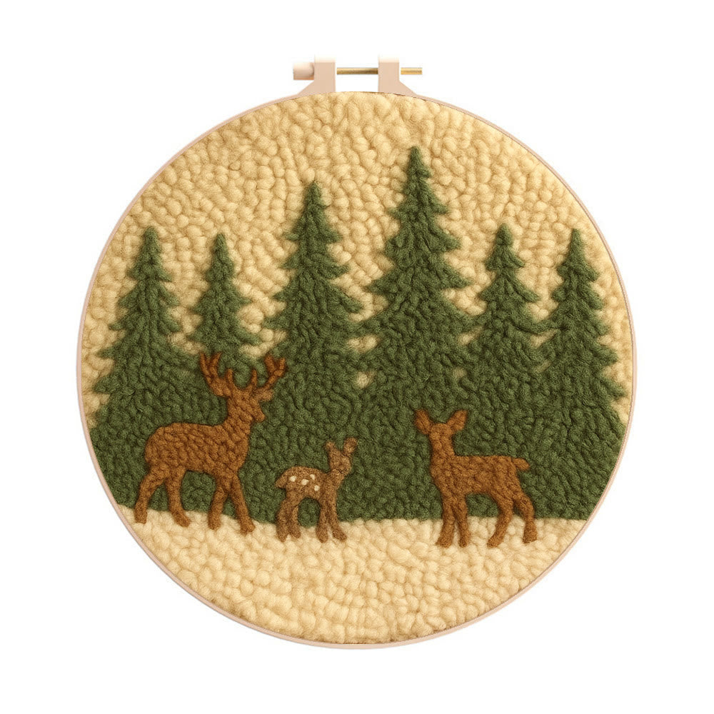 Mystic Forest Punch Needle Kit - Unique Handmade Craft | Perfect For Living Room Decor - 8 inch Hoop Kit - image 0