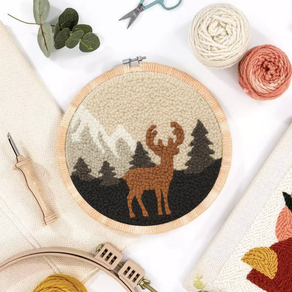  Lonely Deer Punch Needle Kit - Animal Hoop Art | Beginner Needle Craft  - image 5