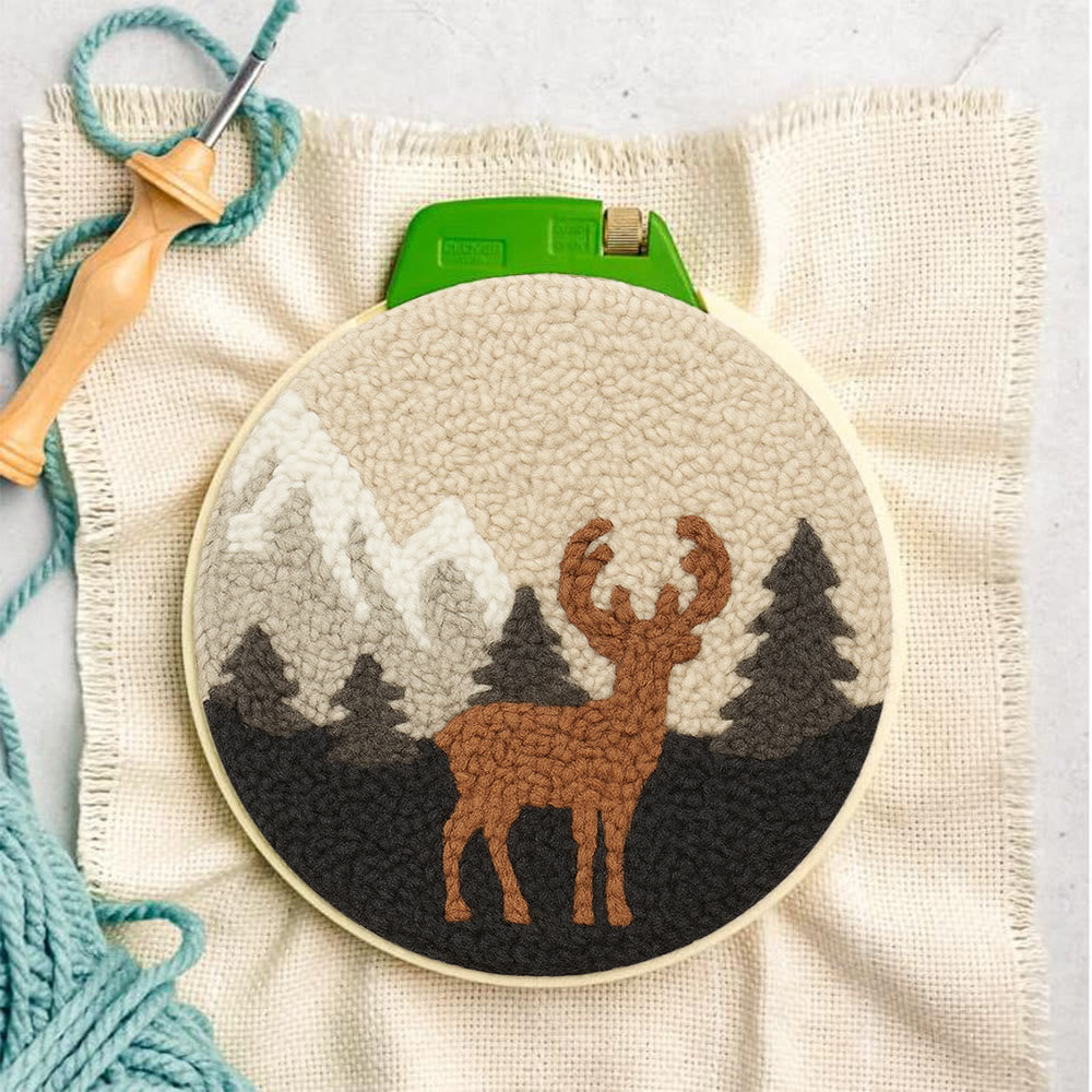  Lonely Deer Punch Needle Kit - Animal Hoop Art | Beginner Needle Craft  - image 7