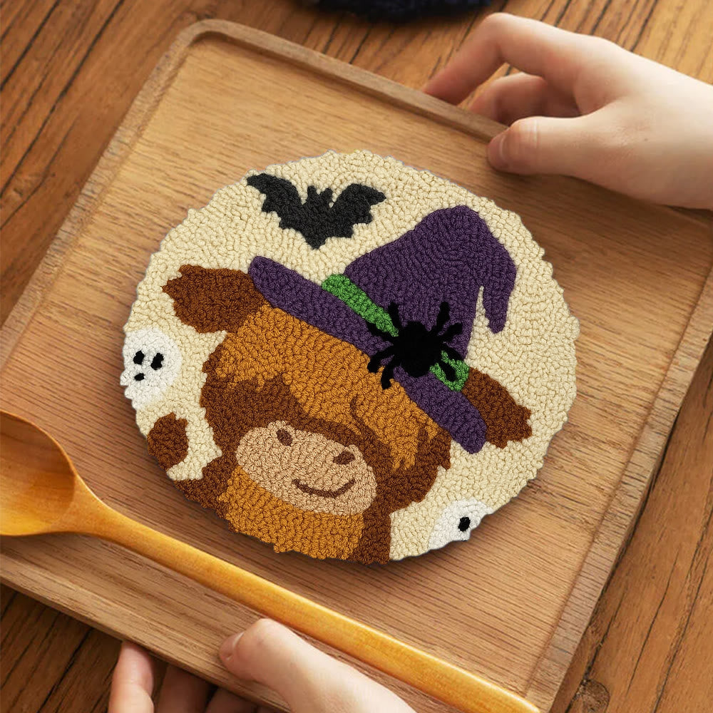 Wizard Cow Punch Needle Kit - Spooky Handmade Decoration | Personalized Animal Craft - image 12