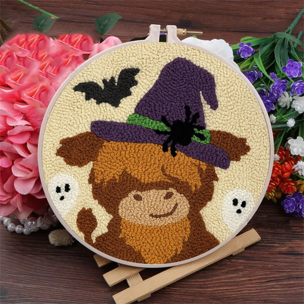Wizard Cow Punch Needle Kit - Spooky Handmade Decoration | Personalized Animal Craft - image 4