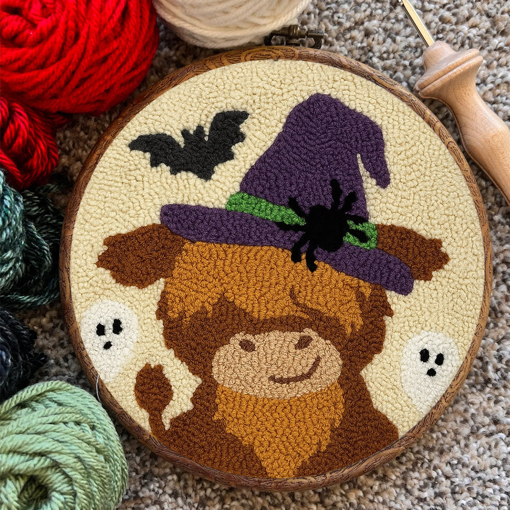 Wizard Cow Punch Needle Kit - Spooky Handmade Decoration | Personalized Animal Craft - image 9