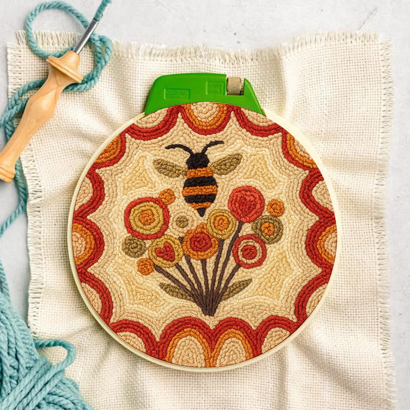  Little Bee Punch Needle Kit - Diy Needlework For Beginner | Unique Wall Hanging  - image 7