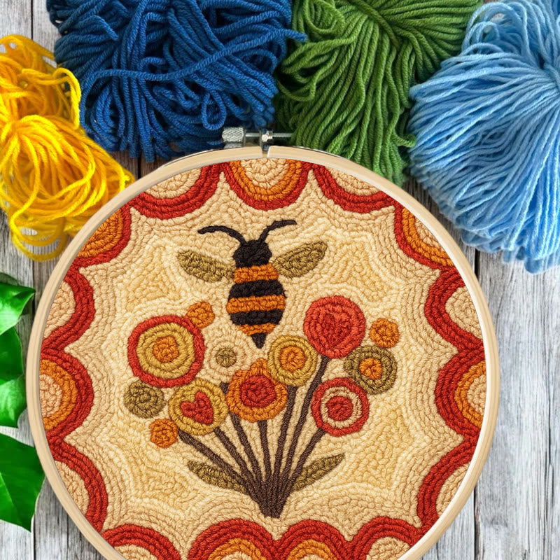  Little Bee Punch Needle Kit - Diy Needlework For Beginner | Unique Wall Hanging  - image 5