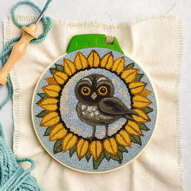  Sunflower Owl Punch Needle Kit - Floral Handmade Art | Creative Home Decor - image 7