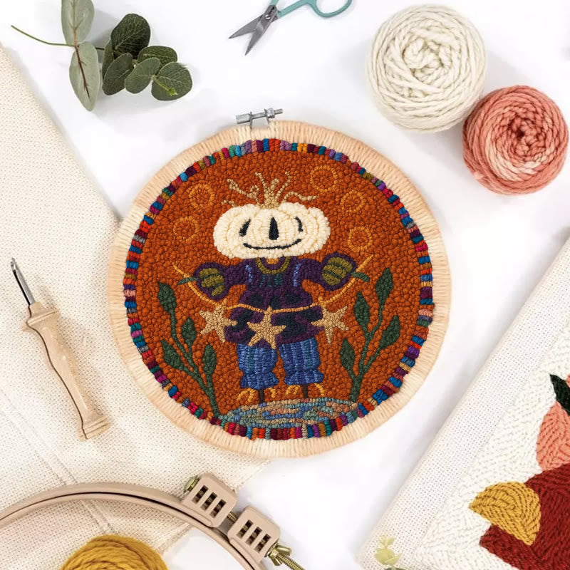 Pumpkin Scarecrow Punch Needle Kit - Creative Holiday Craft | Nice Gift For Home Decor - image 4