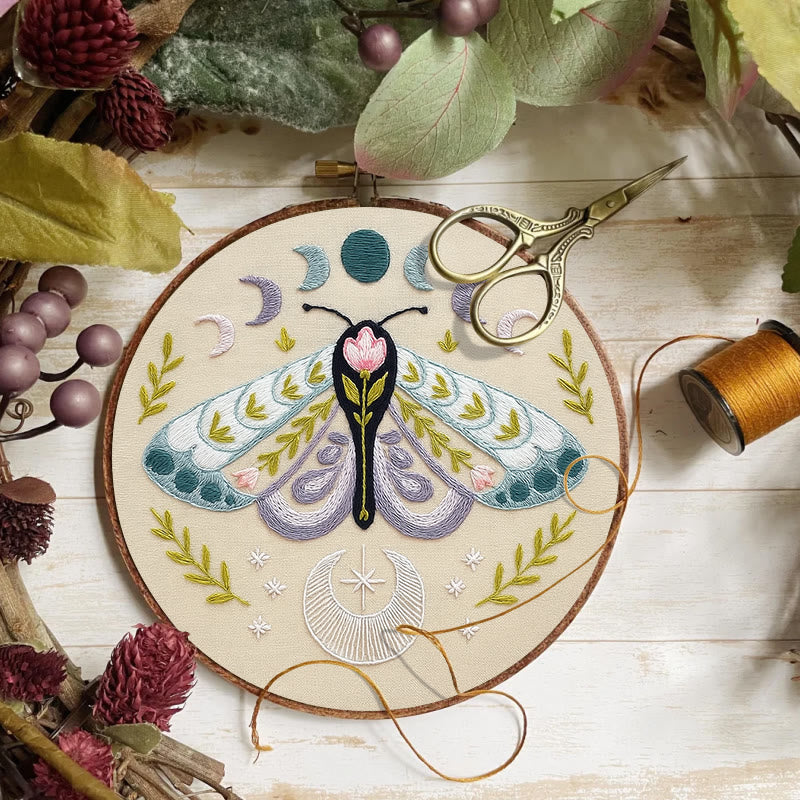Rubbyoo Embroidery Kit - Celestial Lunar Moth | Creative Handmade Craft | Unique Hanging Ornament - image 5