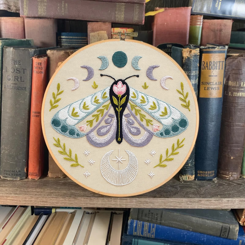 Rubbyoo Embroidery Kit - Celestial Lunar Moth | Creative Handmade Craft | Unique Hanging Ornament - image 7