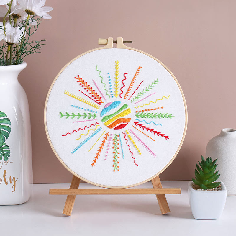 Rubbyoo 3-piece Embroidery Starter Kit - Diy Colourful Design | Creative Stitch Artwork | Perfect For Handmade Beginner  - image 2