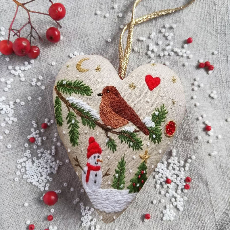 Rubbyoo Heart Embroidery Kit - Snowy Night | Diy Christmas Tree Ornament | Nice Handmade Collection  - image 3