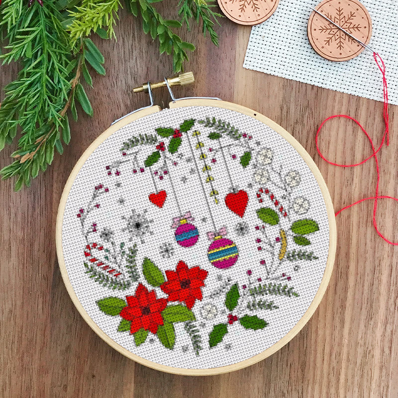  Cross Stitch Kit - Christmas Celebration | Handmade Christmas Ornament | Perfect For Beginner  - image 1