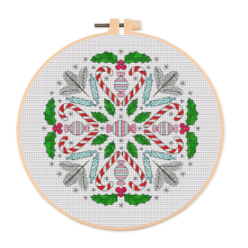 Cross Stitch Kit - Christmas Candy | Personalized Home Decor | Unique Needle Art - 20×20cm - image 0
