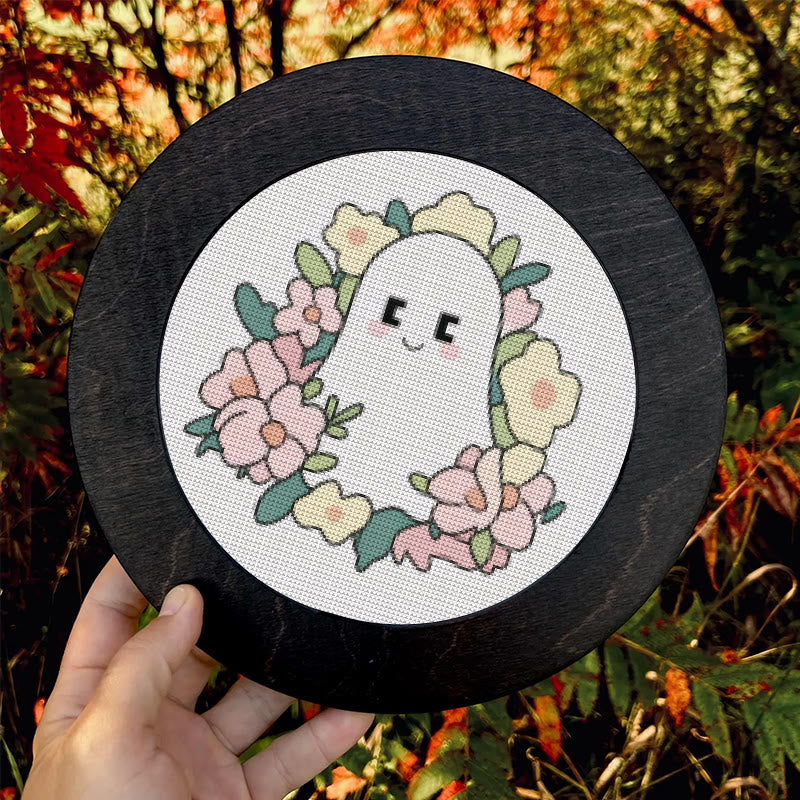  Cross Stitch Kit - Charming Ghost | Unique Floral Craft | Nice For Holiday Ornament - image 8