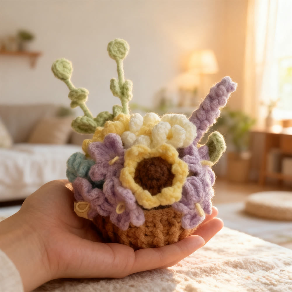 Diy Handmade Flower Pot Crochet Kit -  Flower Basket Hanging Craft | Nice For Garden Ornament  - image 5