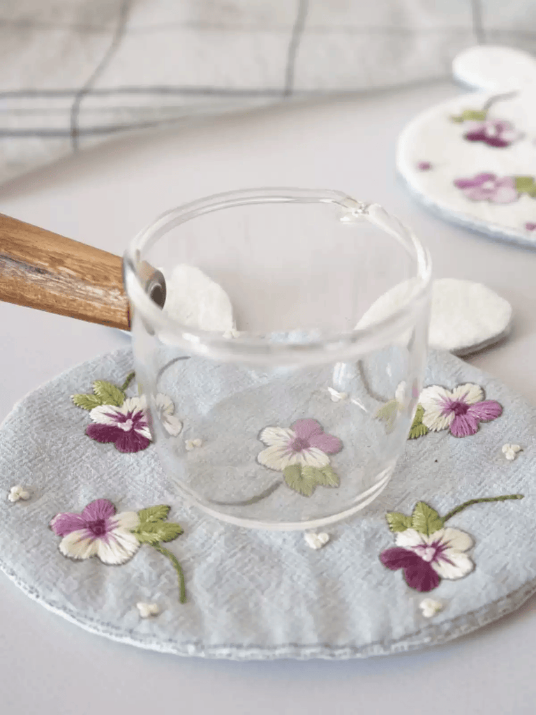 Embroidery Rabbit Coasters Kit | Creative Handmade Craft | Unique Home Decoration - image 0