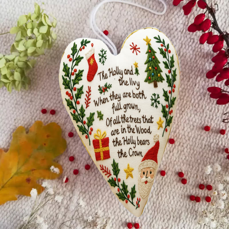 Rubbyoo Heart Embroidery Kit - Christmas Carol | Diy Christmas Ornament | Nice Gift For Friend - image 4