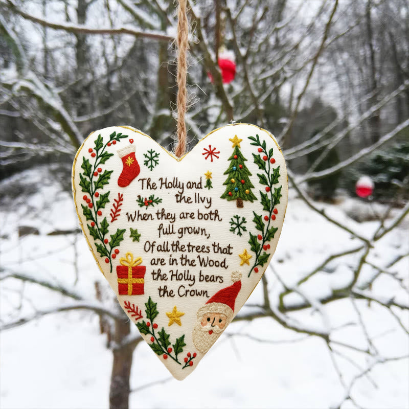 Rubbyoo Heart Embroidery Kit - Christmas Carol | Diy Christmas Ornament | Nice Gift For Friend - image 1