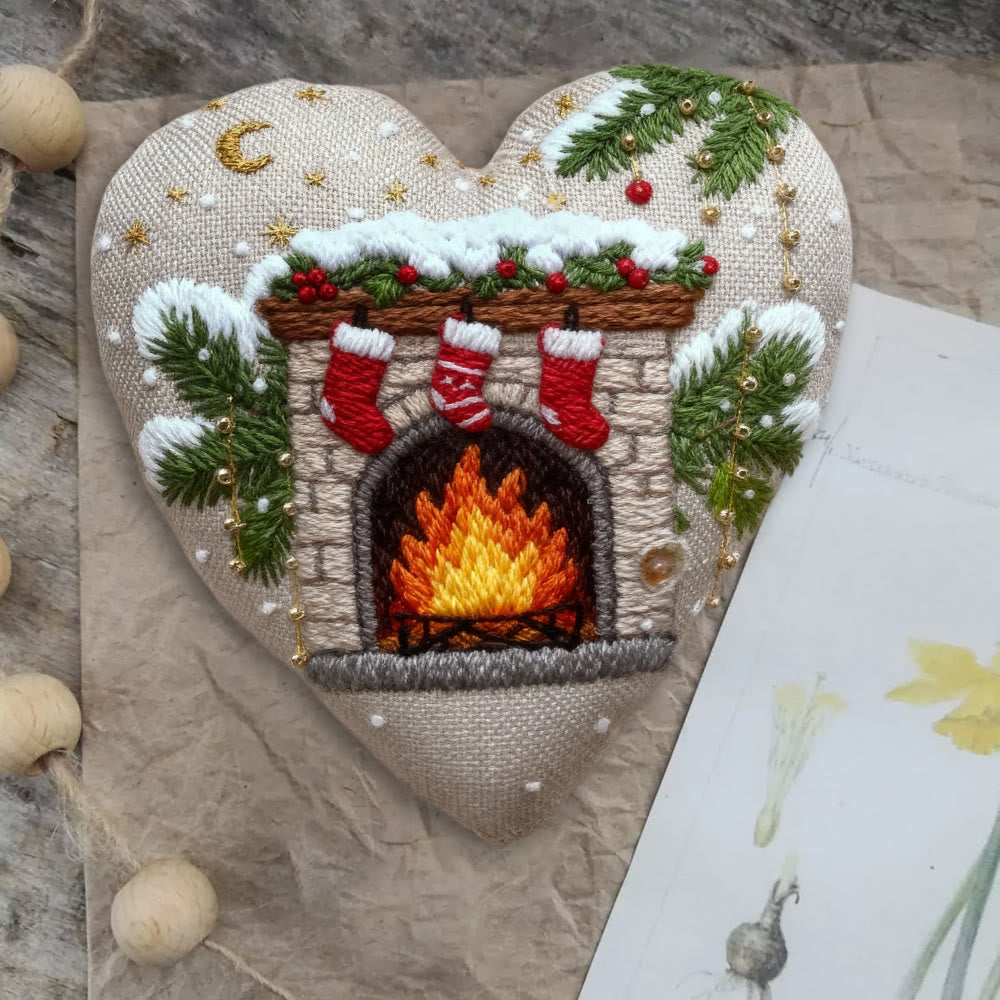 Rubbyoo Heart Embroidery Kit - Christmas Mantelpiece | Diy Christmas Tree Decor | Personalized Handmade Art - image 6