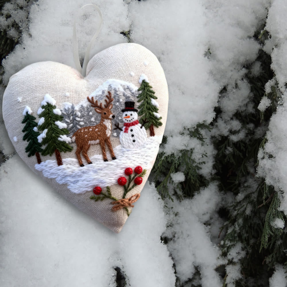 Rubbyoo Heart Embroidery Kit - Winter Forest | Christmas Snowy View | Handmade Needle Art  - image 9