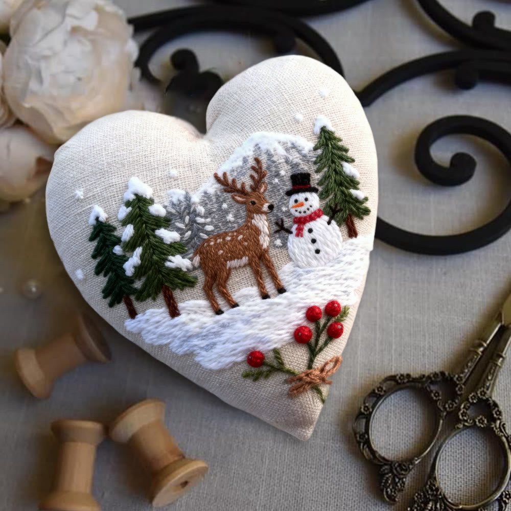 Rubbyoo Heart Embroidery Kit - Winter Forest | Christmas Snowy View | Handmade Needle Art  - image 7