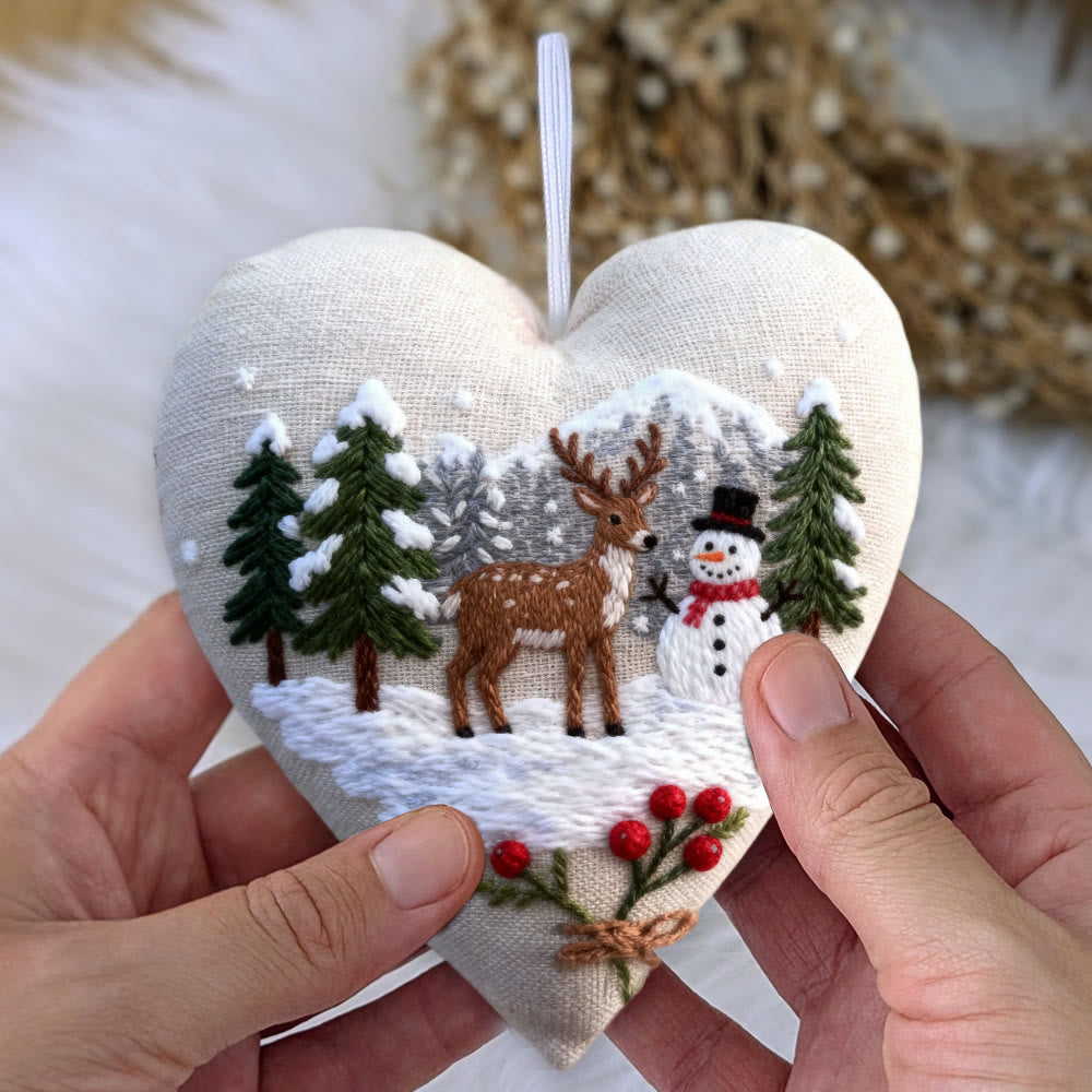 Rubbyoo Heart Embroidery Kit - Winter Forest | Christmas Snowy View | Handmade Needle Art  - image 2