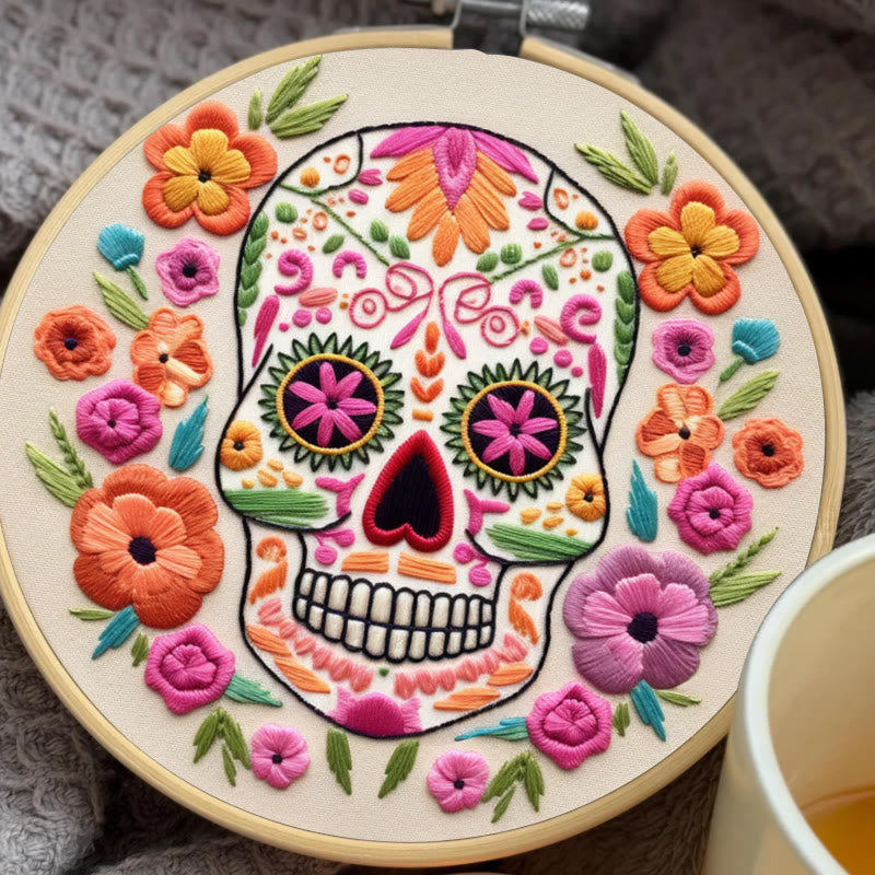 Rubbyoo Embroidery Kit - Floral Calavera | Beginner Needle Craft | Diy Stitching Art  - image 7