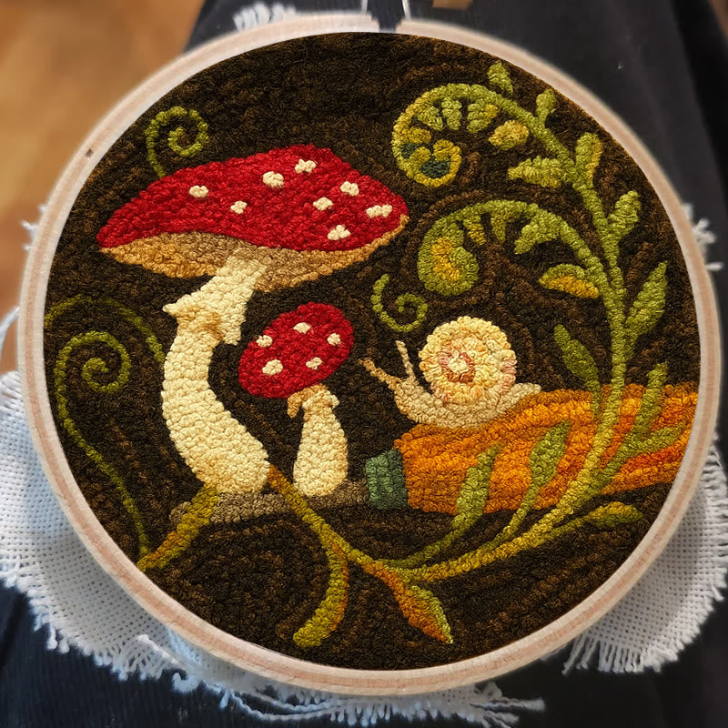 Cute Mushroom Punch Needle Kit - Wall Ornament Gift | Beginner Handmade Needlework - image 5
