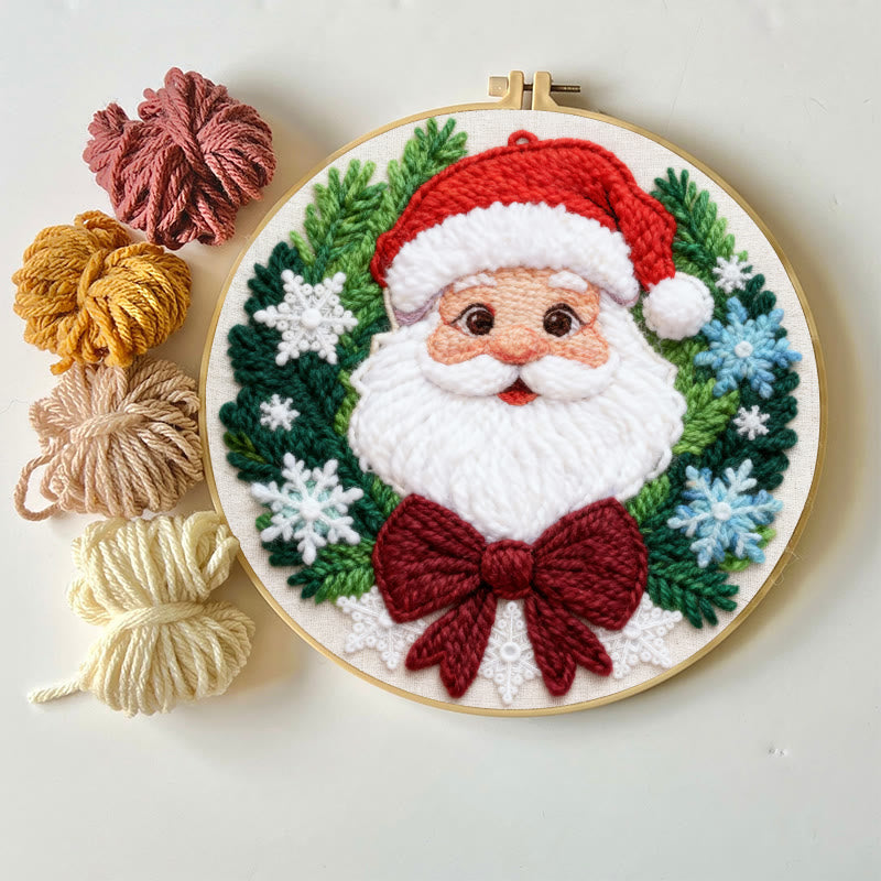 Happy Santa Claus Punch Needle Kit - Diy Beginner Handicraft | Christmas Tree Hanging Art - image 4