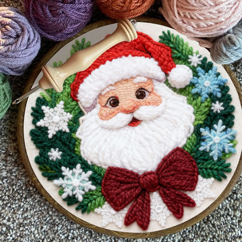 Happy Santa Claus Punch Needle Kit - Diy Beginner Handicraft | Christmas Tree Hanging Art - image 6