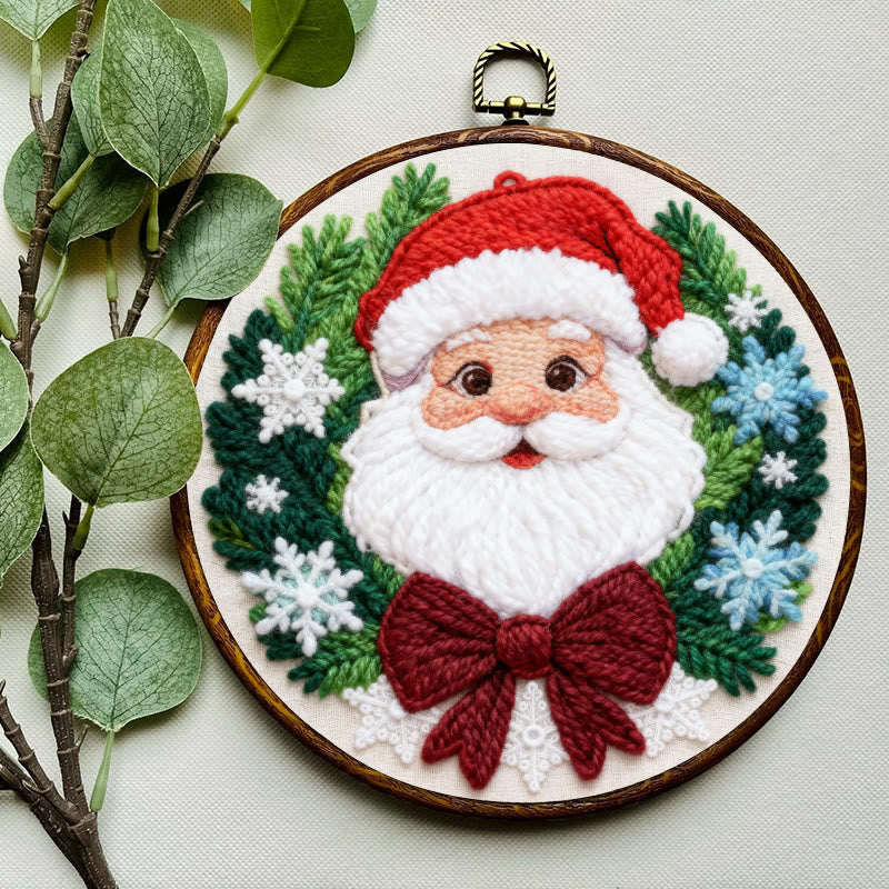 Happy Santa Claus Punch Needle Kit - Diy Beginner Handicraft | Christmas Tree Hanging Art - image 5