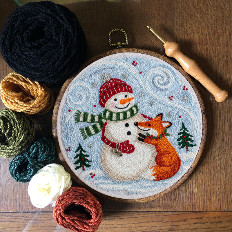 Christmas Forest Punch Needle Kit - Winter Animal Art | Nice Holiday Decor - image 5