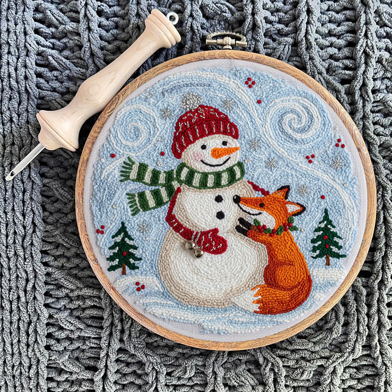 Christmas Forest Punch Needle Kit - Winter Animal Art | Nice Holiday Decor - image 3