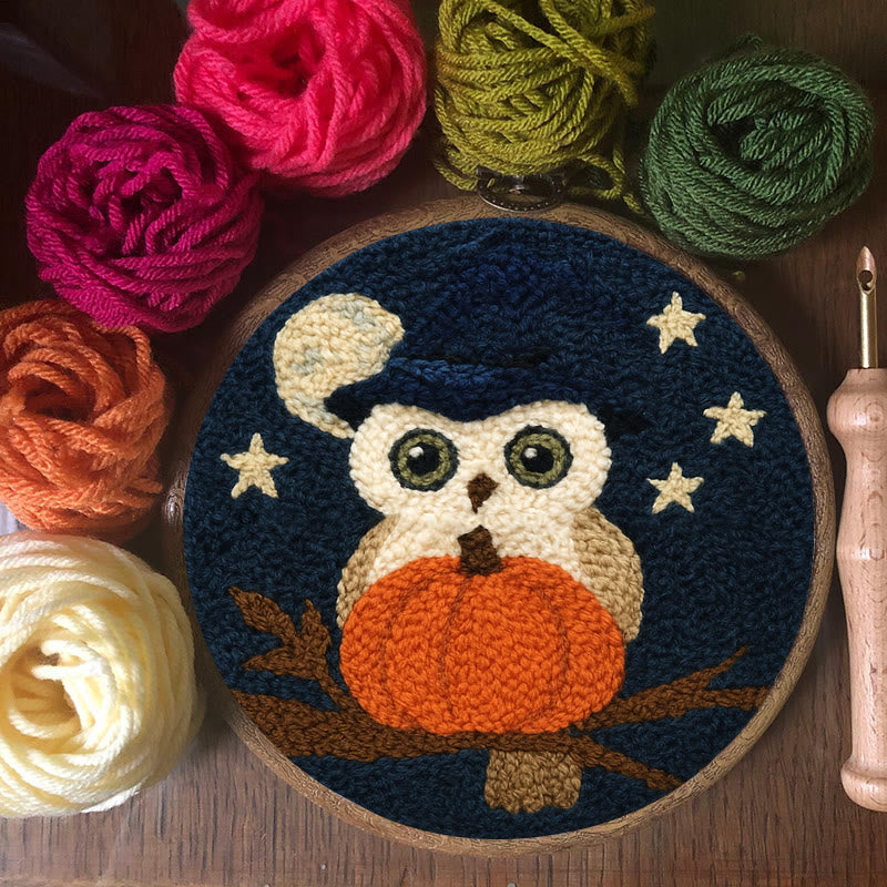 Night Owl Punch Needle Kit - Handmade Bird Art | Nice Decor For Halloween  - image 5